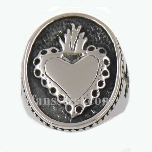 FSR13W30 christ cross oval heart ring